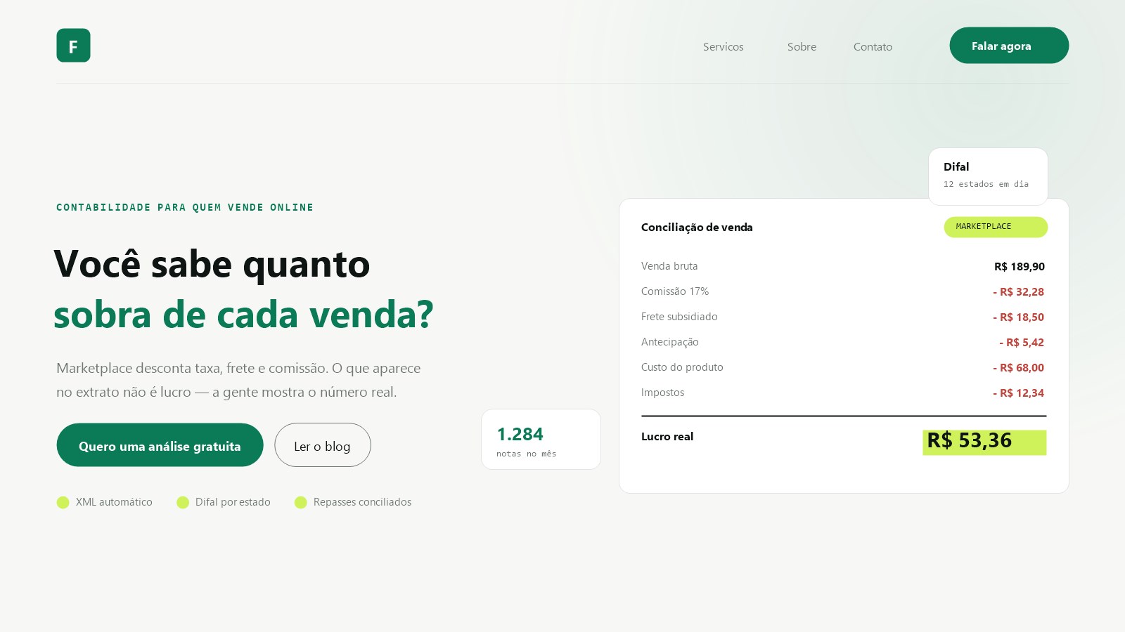 Site da Fluxo Contábil