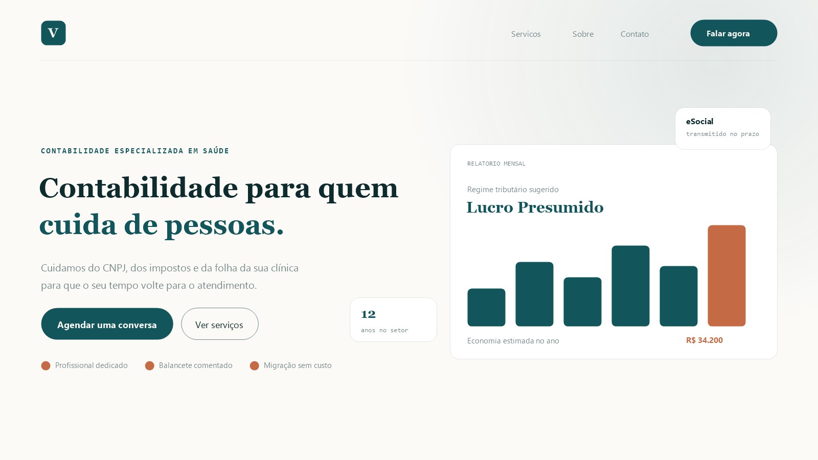 Site da Vértice Contabilidade